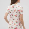 Acorn Short Sleeve Notch Collar Pajama Top Set - Image 3