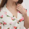 Acorn Short Sleeve Notch Collar Pajama Top Set - Image 4