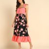 Acorn Women Floral Shoulder Straps A Line Midi Dress - Image 2