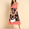 Acorn Women Floral Shoulder Straps A Line Midi Dress - Image 4