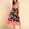 Acorn Women Floral Shoulder Straps A Line Midi Dress - Image 5