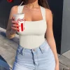 Acorn Square Neck Sleeveless Knit Ribbed Seamless Tummy Control Tank Tops Bodysuit🩱 - Image 5